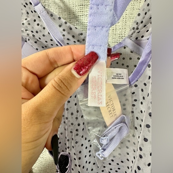 NWT victoria's secret purple polka dot chemise size 34C - Picture 7 of 10